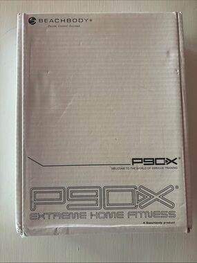 Beachbody P90X Box in White with Black Print